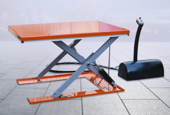 Low Profile Hydraulic Lift Tables With Ramp Hand Pallet Truck 600kg 1450x1140mm 1