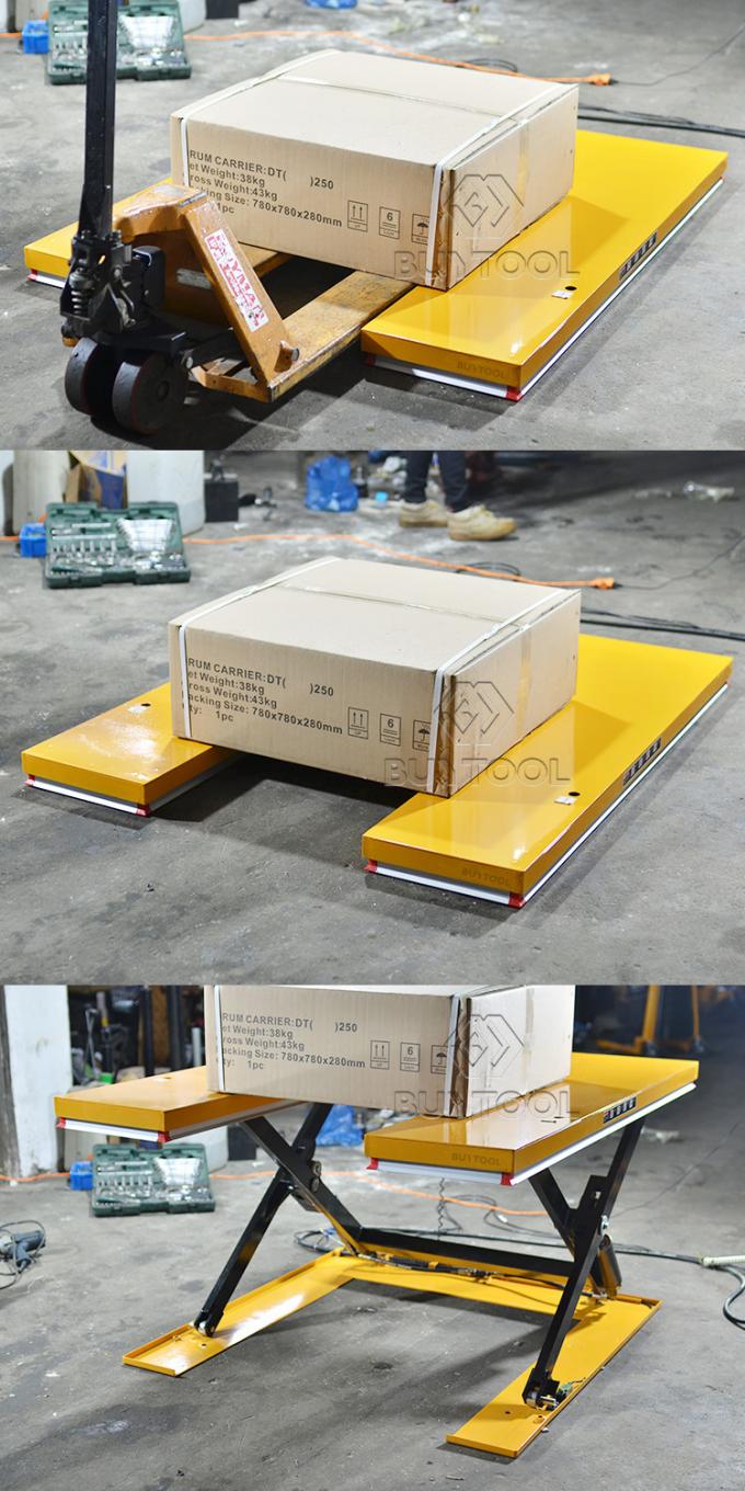 U Shaped Static Electric Lift Table 1 Tonne Pallet Scissor Lift Platforms Low Profile 1