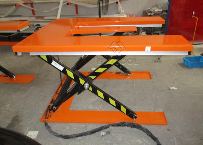 1000kg E Shape Low Profile Lift Table Electric Hydraulic Scissor Lifter 2