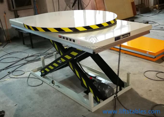 6000 Lb 2200 Lbs Stationary Electric Lift Scissor Lift Table 120v With Rotary Plate 2