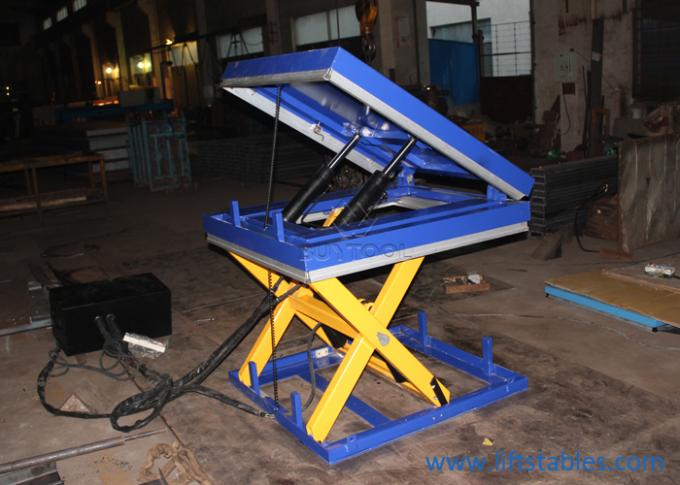 30 Degree Mobile Hydraulic Scissor Lift And Tilt Table Cart 1300x1200mm 0