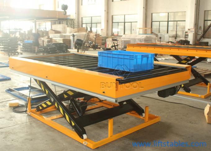 1 Ton  2 Tonne  Rubber Roller Top Hydraulic Scissor Lift Table Trolley Wood Transport 0