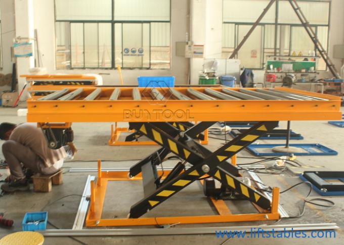 1 Ton  2 Tonne  Rubber Roller Top Hydraulic Scissor Lift Table Trolley Wood Transport 1
