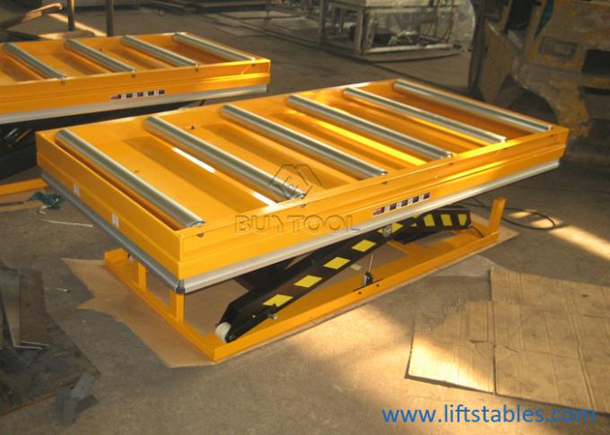 Electric Hydraulic Table Lift Cart Stationary Pallet Lifter Equipped With Conveyor Top 1.1kw 2