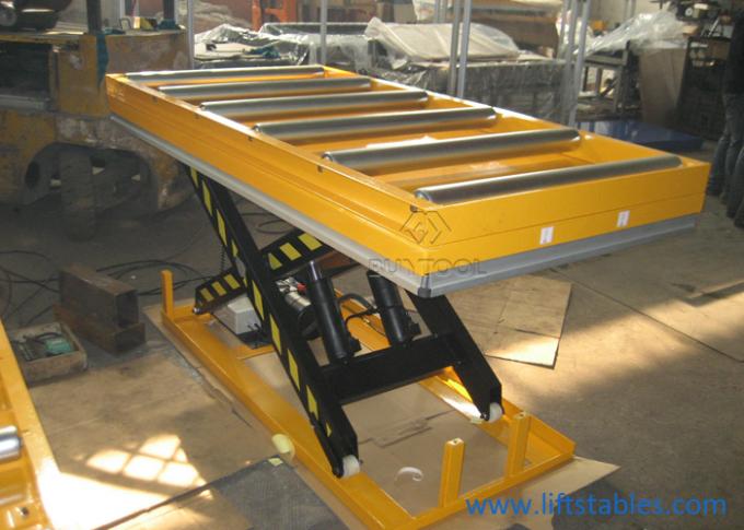 Electric Hydraulic Table Lift Cart Stationary Pallet Lifter Equipped With Conveyor Top 1.1kw 1