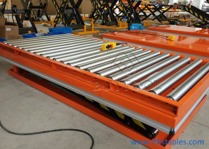 Electric Scissor Hydraulic Lift Table With Roller Conveyor Lift Table 2400x1500mm 2