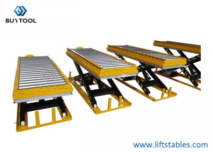 Electric Scissor Hydraulic Lift Table With Roller Conveyor Lift Table 2400x1500mm 0