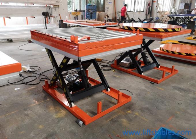 1000 Kg 2200 Lb Roller Lift Table Roller Conveyor Scissor Lift Table Hydraulic Steel 0