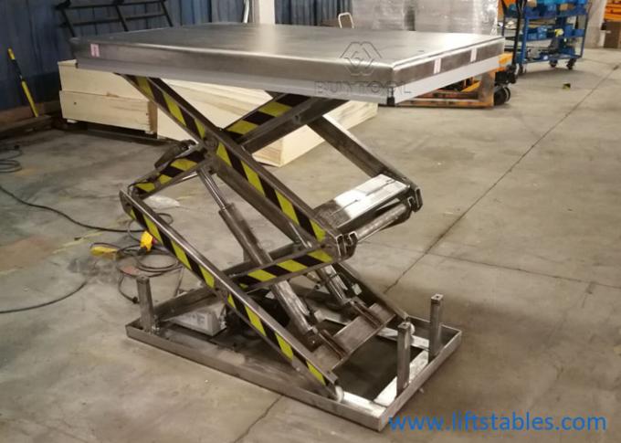 2000 Lbs Stationary Lift Table Hydraulic Electric Stainless Steel Scissor Lifting Platform 1