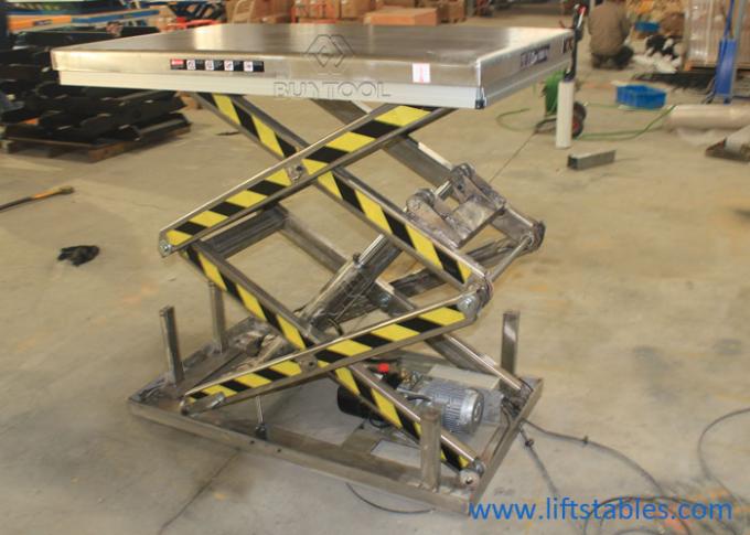 2000 Lbs Stationary Lift Table Hydraulic Electric Stainless Steel Scissor Lifting Platform 2