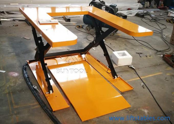 U Shaped Scissor Lift Table With Ramp Platform 150kg 350kg 2