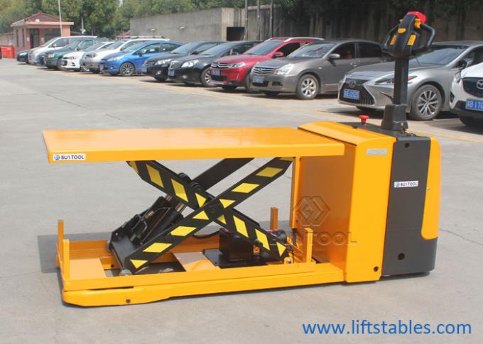 1 Ton Battery Operated High Lift Pallet Truck 2000kg 2500kg 1000mm With Platform Lift 1