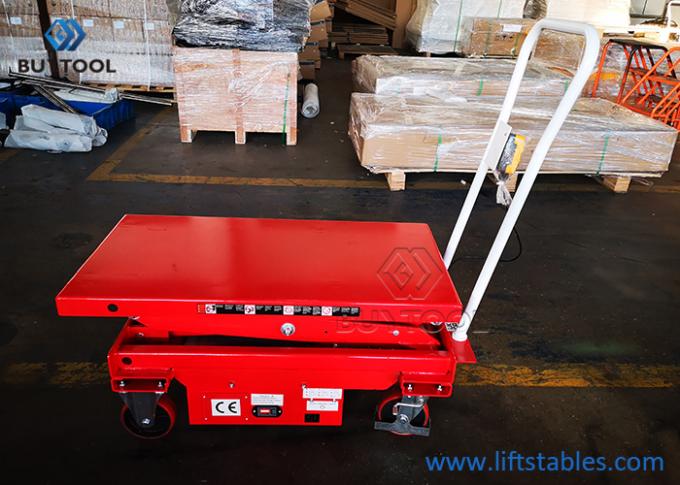 500kg Low Profile Mobile Lift Table Double Scissor Light Duty Small Electric Motor 0