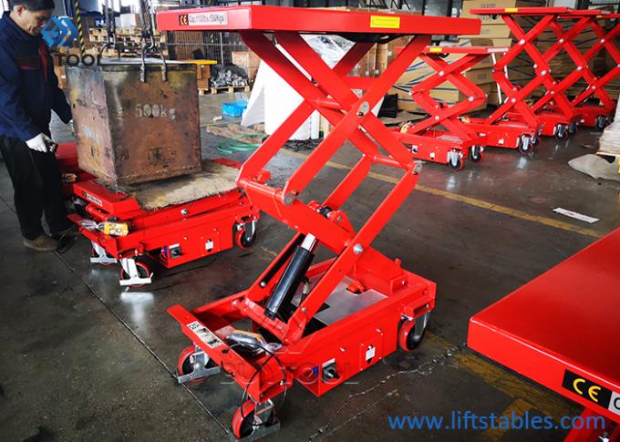 Electric Hydraulic 500kg Mobile Scissor Lift Table Alloy Steel 1