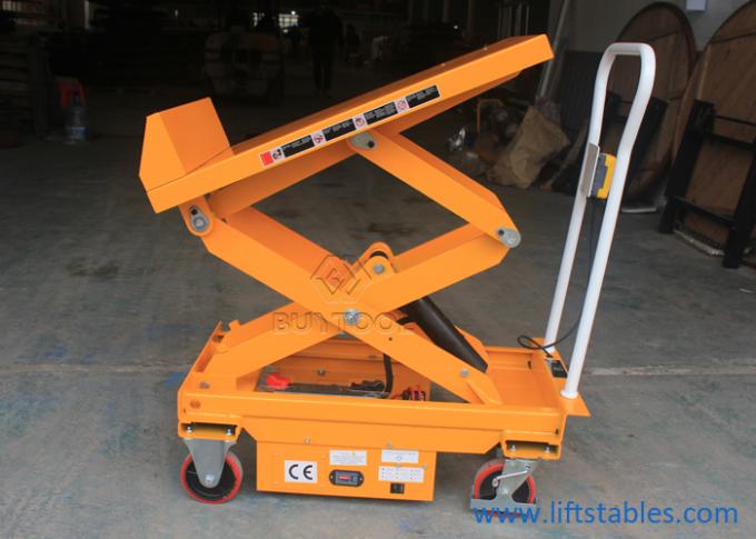 Alloy Steel Q345B 45 Degree Semi - Electric Mobile Scissor Lift Table With Tilt 2