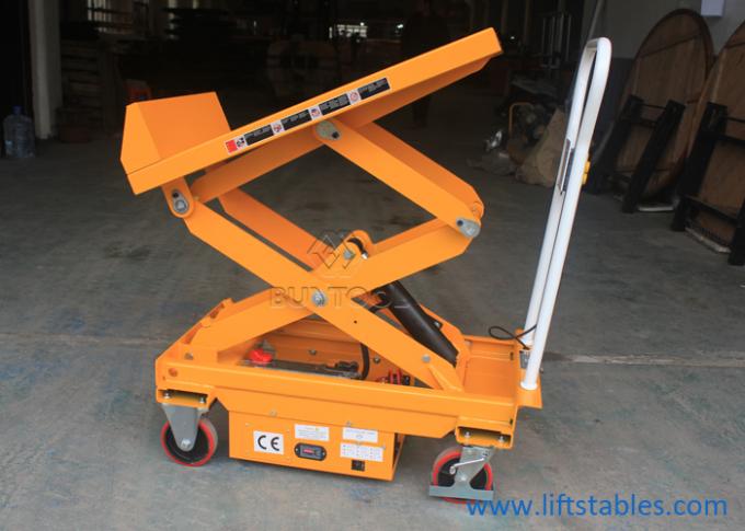 45 Degree Mini Mobile Portable Electric Scissor Lifting Table Trolley Hydraulic 800kg 0