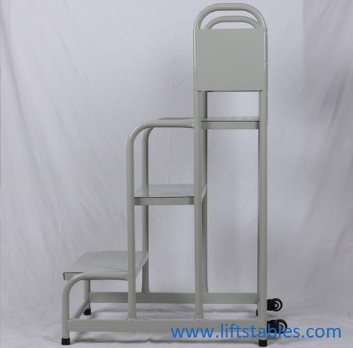 Supermarket Movable Easy Climb Rolling Platform Ladders 3 Steps High Stability 0