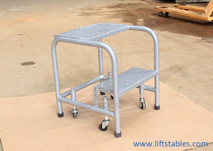 Alloy Steel Q235B Warehouse Mini Mobile Ladders With 300kg Capacity 0