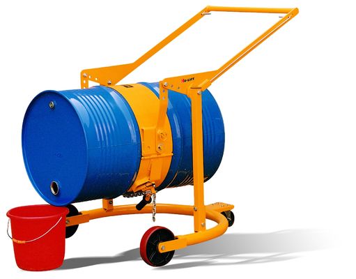 Manual Powered 55 Gallon Plastic Drum Handling Equipments Drum Carrying Trolley 350kg