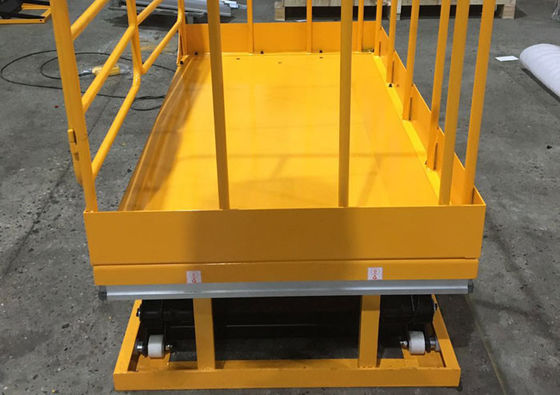 881lbs Electric Lift Work Table High Travel Lifts With Safety Handrail 1700x1000mm