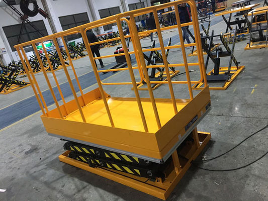 881lbs Electric Lift Work Table High Travel Lifts With Safety Handrail 1700x1000mm