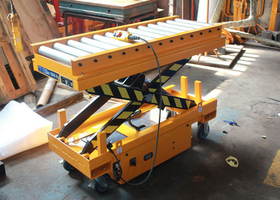 Pallet Roller Conveyor Scissor Lift Tables On Wheels 1100lbs Capacity 40&quot;X20&quot;