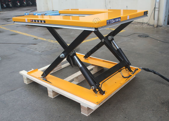 U Shaped Static Electric Lift Table 1 Tonne Pallet Scissor Lift Platforms Low Profile