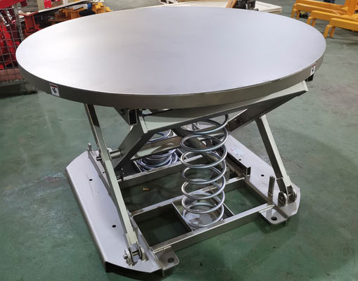 2 Ton 2000kg 4000 Lb Turntable-Top Electric Stationary Lift Tables Spring Loaded Pallet Lift Tables
