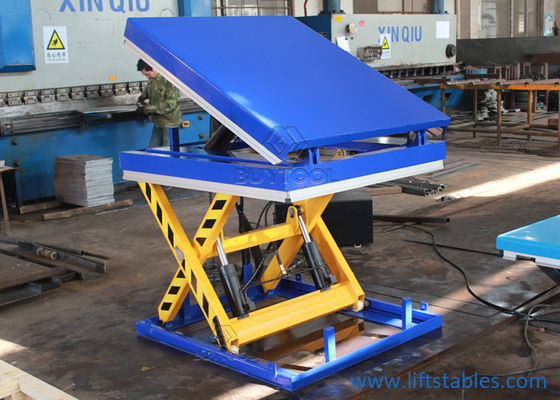 30 Degree Mobile Hydraulic Scissor Lift And Tilt Table Cart 1300x1200mm