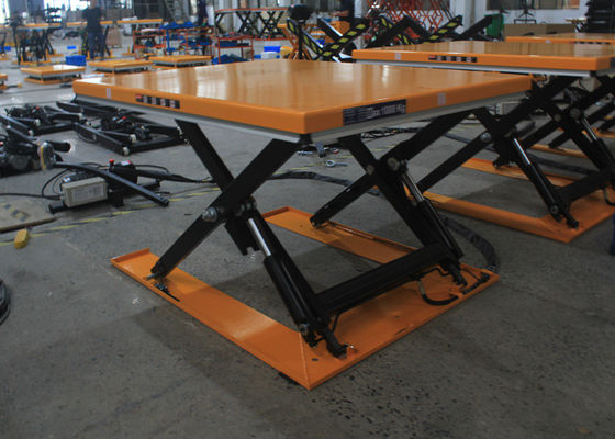 1000kg Ultra Low Profile Lift Table Cart Electric Yellow Pit Free