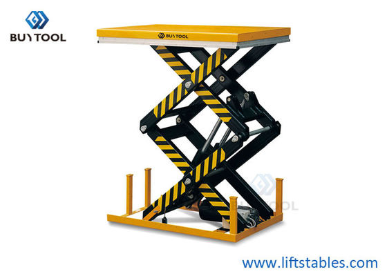 350kg Hydraulic Electric Mobile Double Scissor Lift Table Cart 70&quot; Max Height