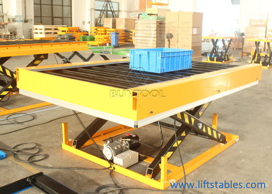 1 Ton  2 Tonne  Rubber Roller Top Hydraulic Scissor Lift Table Trolley Wood Transport