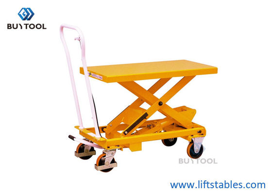 520x1260mm Mobile Manual Lift Table 2000 Lbs 500kg Maximum Height 1600mm