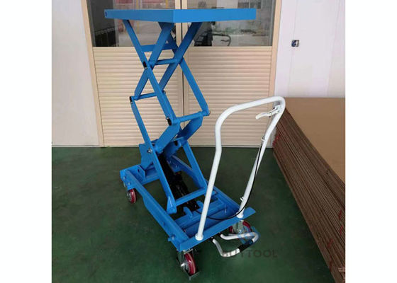 Twin Scissor Manual Lift Work Table Cart 1100lbs 62&quot; Lifting Height