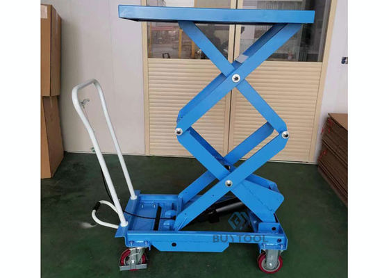 Twin Scissor Manual Lift Work Table Cart 1100lbs 62&quot; Lifting Height
