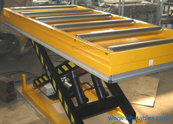 Electric Hydraulic Table Lift Cart Stationary Pallet Lifter Equipped With Conveyor Top 1.1kw