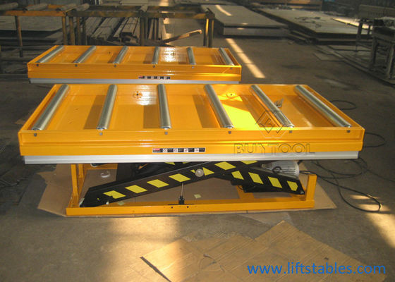 Electric Hydraulic Table Lift Cart Stationary Pallet Lifter Equipped With Conveyor Top 1.1kw
