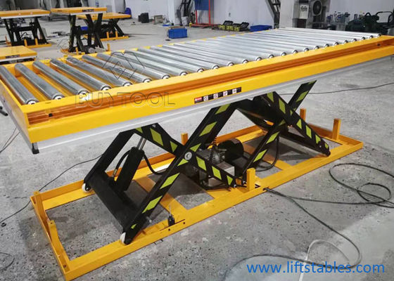 Electric Scissor Hydraulic Lift Table With Roller Conveyor Lift Table 2400x1500mm