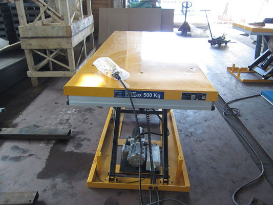 Stationary Electric Foot Pump Hydraulic Lift Table 3000 Lb Capacity Large Size 2000x800mm