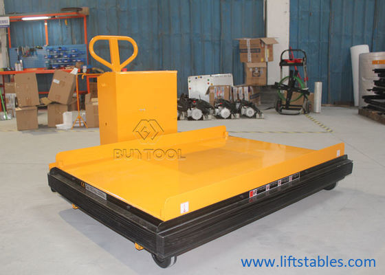 2000lbs  1 Ton Battery Powered Mobile Lift Tables Cart Hydraulic 1400x1000mm