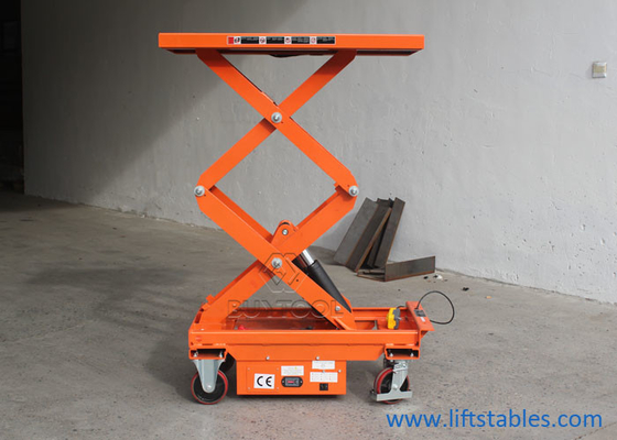 ES30D ES50D ES80D 1100lbs Mobile Lift Tables Double Scissors Electric 0.5t