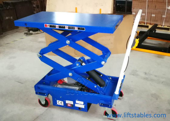 ES30D ES50D ES80D 1100lbs Mobile Lift Tables Double Scissors Electric 0.5t