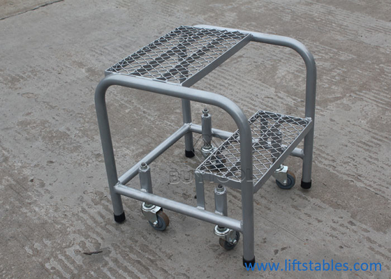 Alloy Steel Q235B Warehouse Mini Mobile Ladders With 300kg Capacity