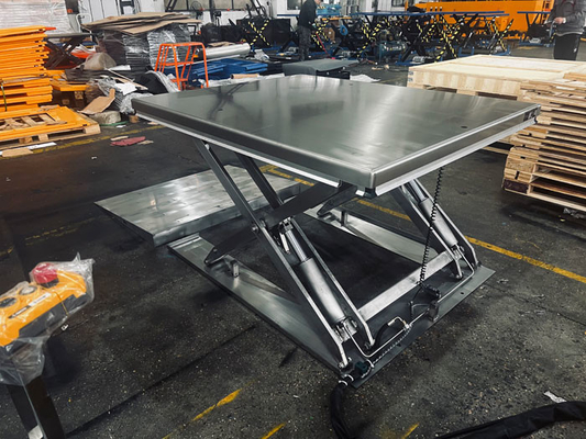 Stainless Steel Low Profile Scissor Lift Table For Food Medical Industry