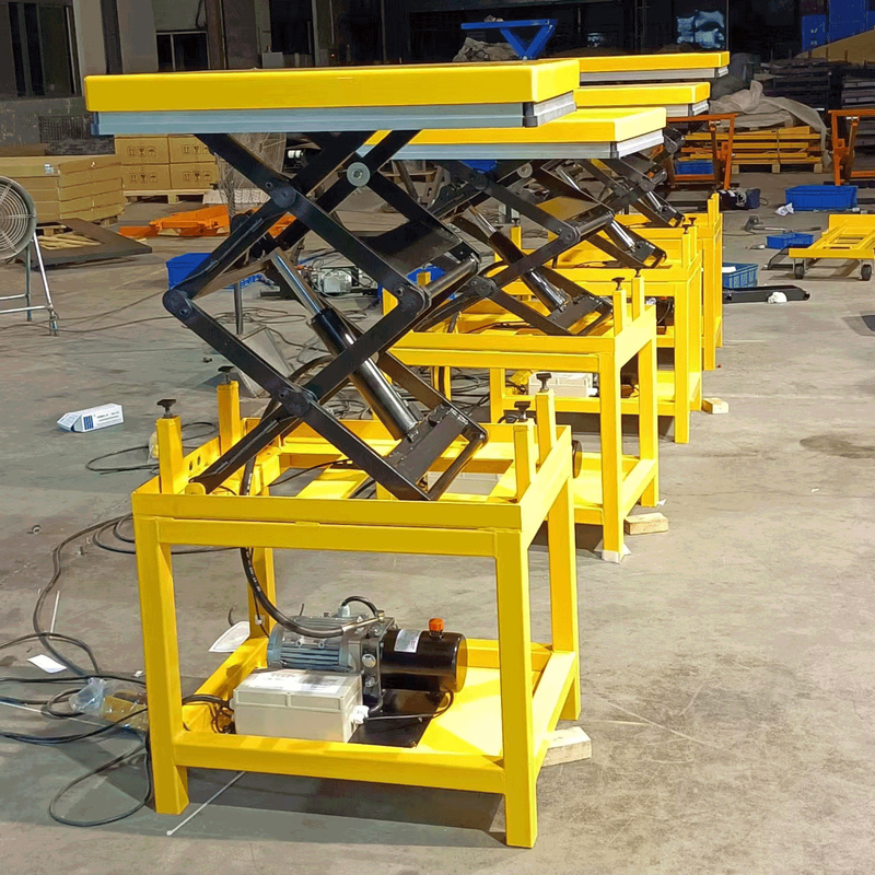 buy RAL1028 1500mm Hydraulic Mobile Scissor Lift Table Q345B Industrial Hydraulic Lift online manufacturer