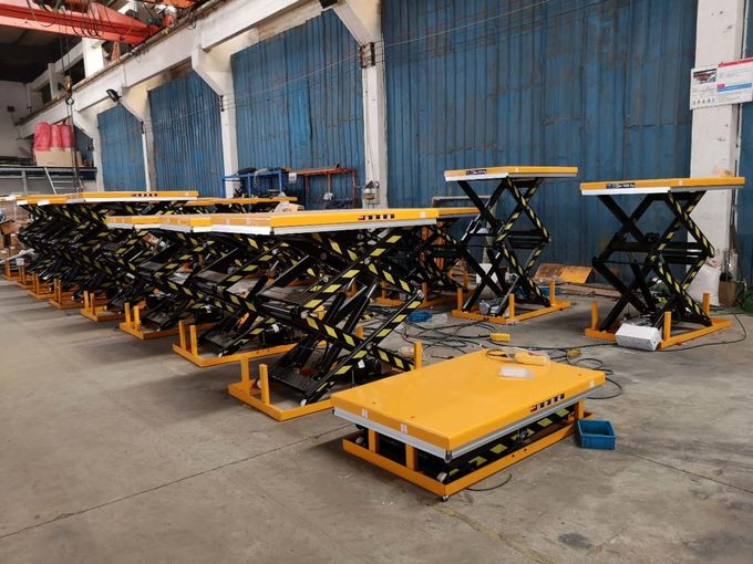 350kg Hydraulic Electric Mobile Double Scissor Lift Table Cart 70" Max Height 1