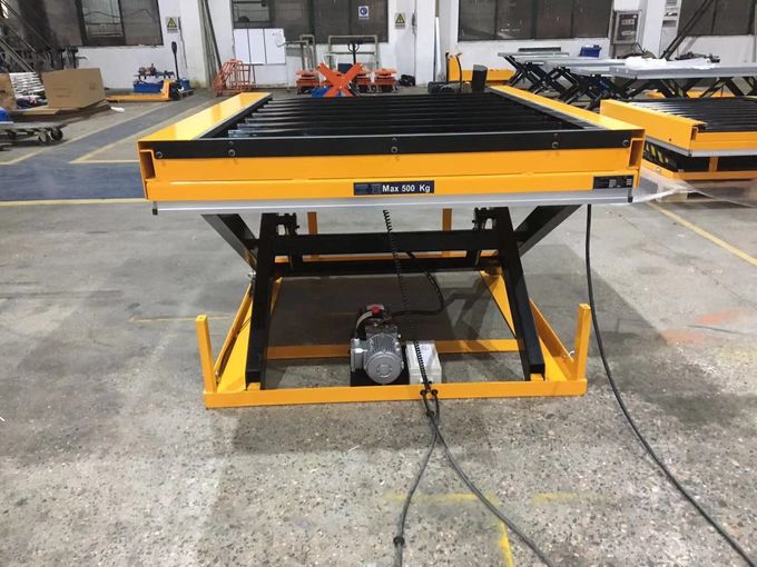 Conveyer Electric Roller Lift Table Cart 400kg Capacity 1000×2200mm 1