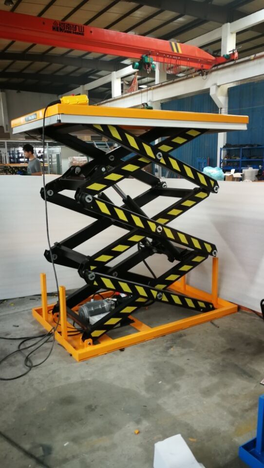 Triple Scissor Hydraulic Lift Table 500kg 3000 Lb Capacity Anti Pinch 0