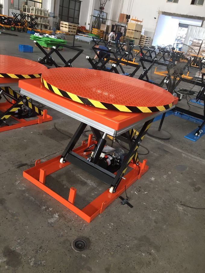 800kg Turntable Electric Lift Table Mobile Lifting Platform For Workshop Maximum Height 40" 1