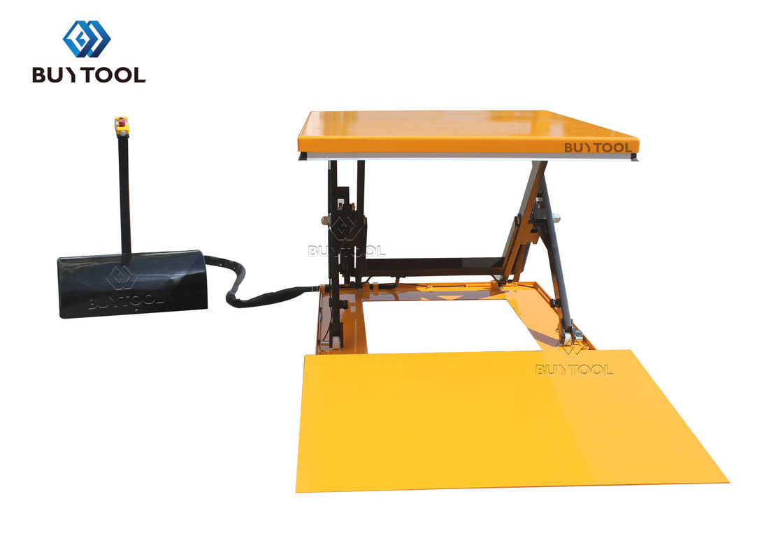 China 1000 Kg Unique Floor Mounted Scissor Lift Table Electric With External Cabinet 1.1kw